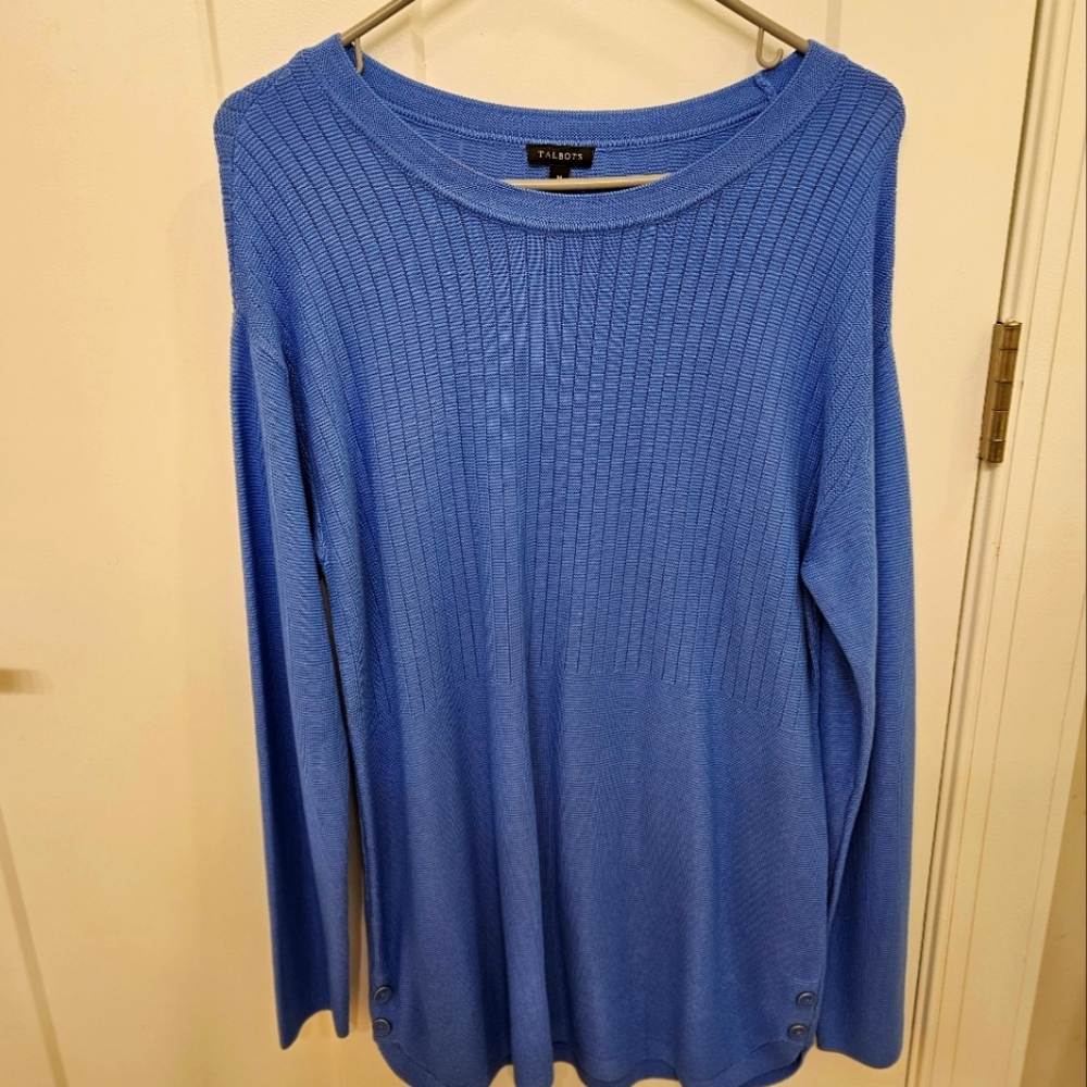 Talbots blue long sweater size medium